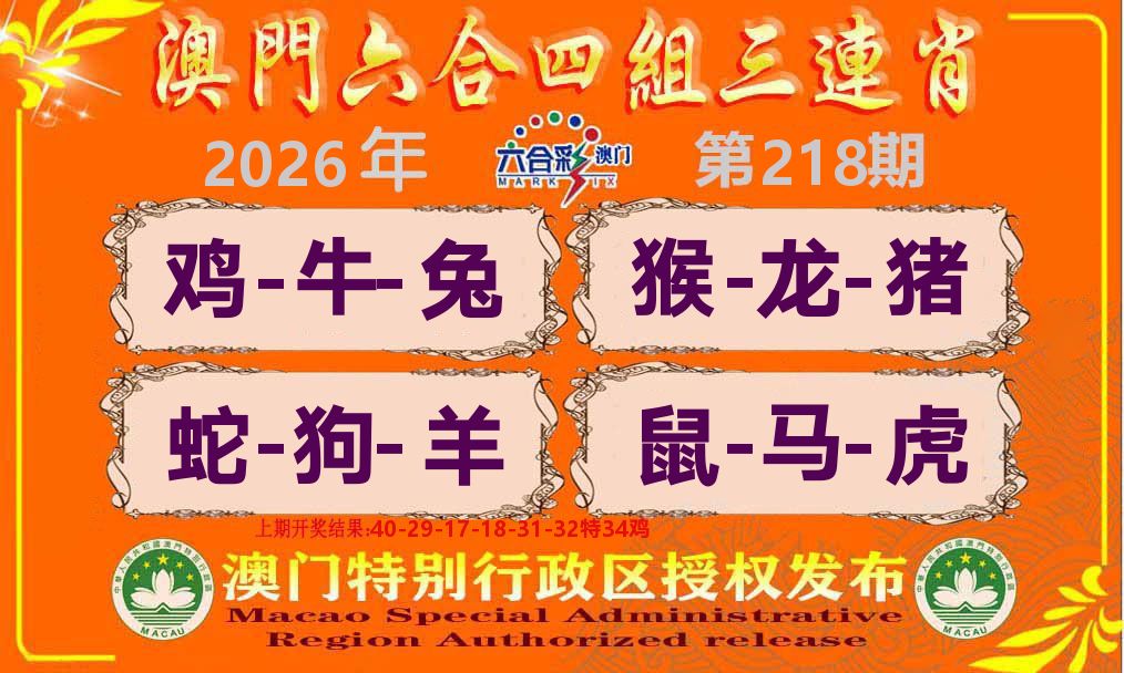 六合三连肖 第218期