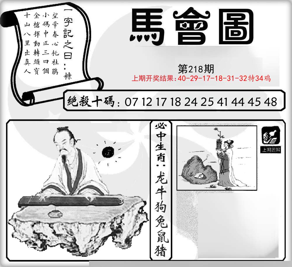 马会图 第218期