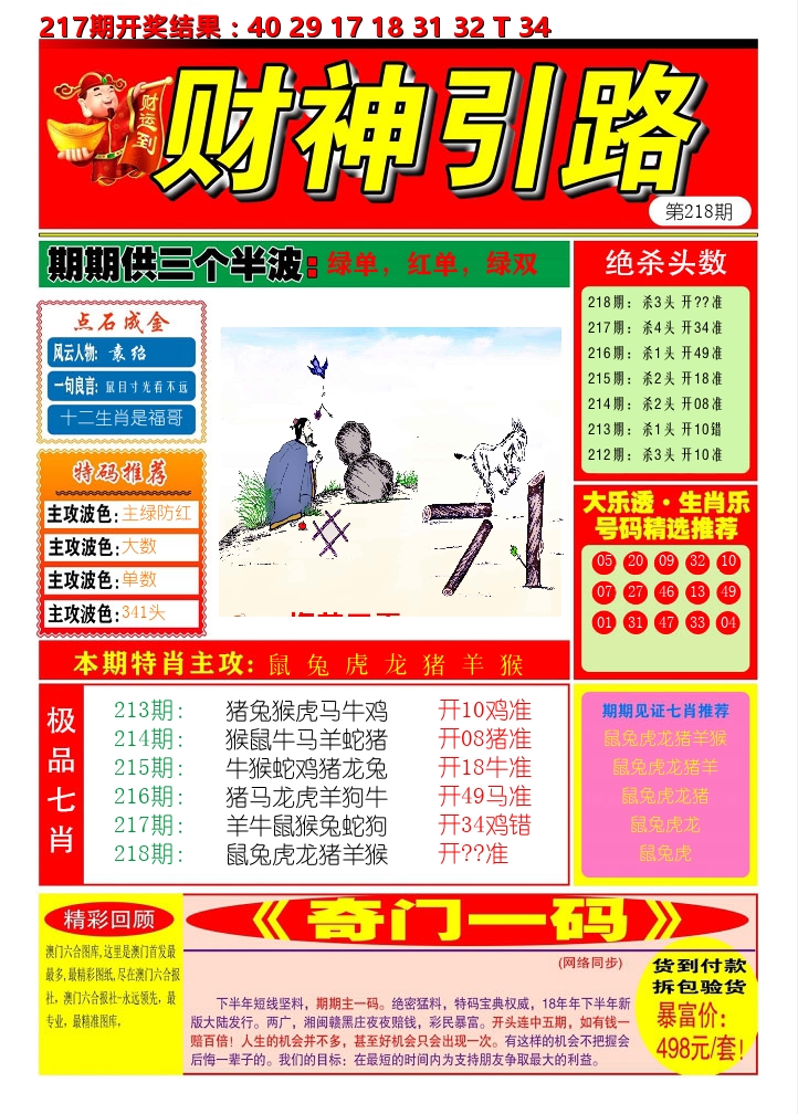 财神引路 第218期