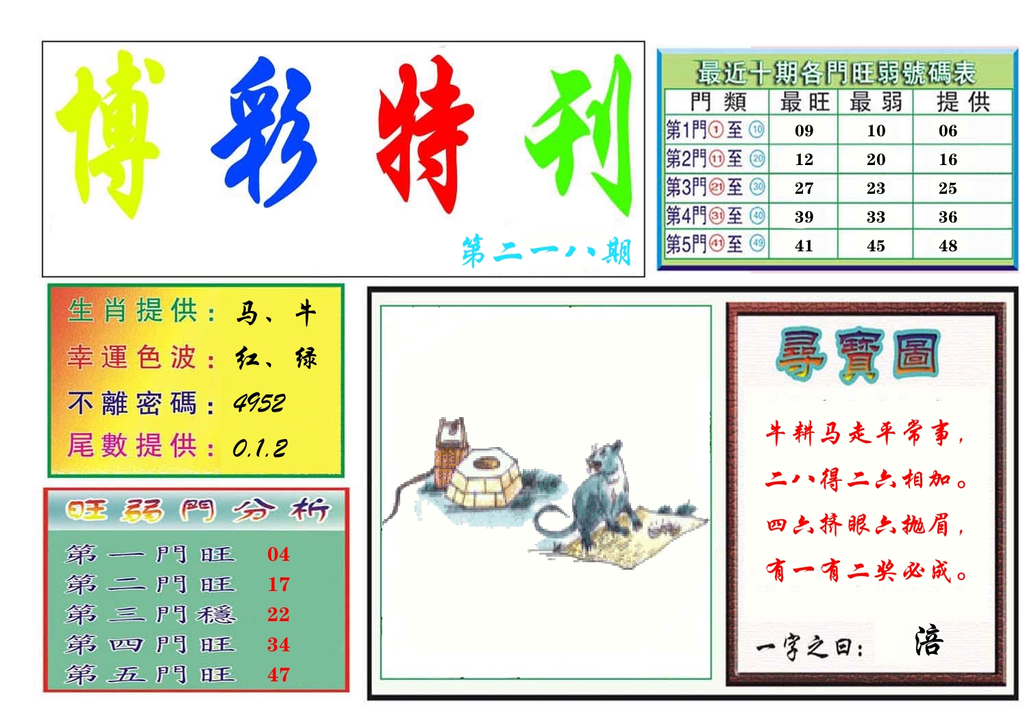 博彩特刊 第219期