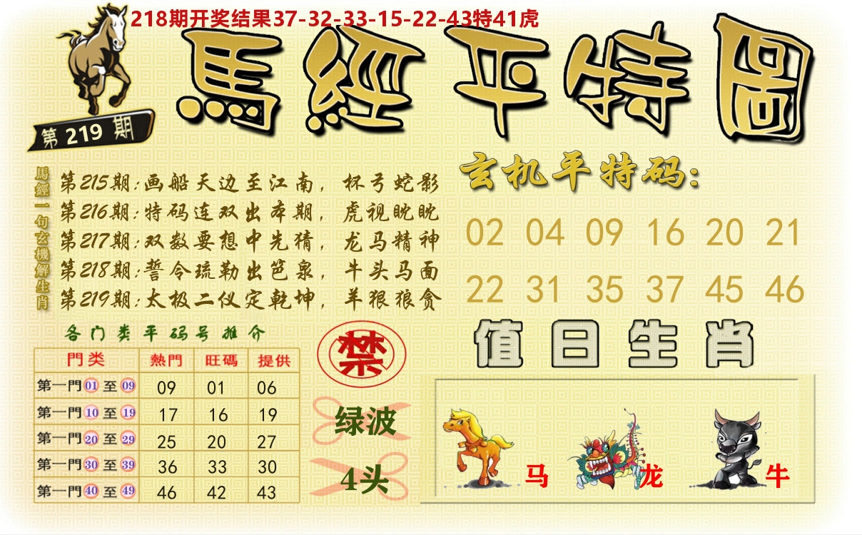 澳门平特图 第219期
