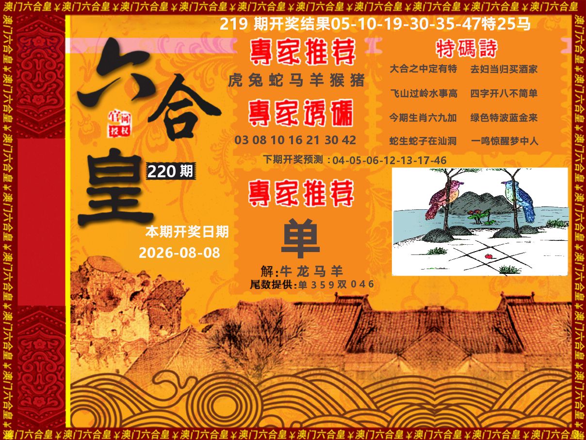 六合皇系列 第220期