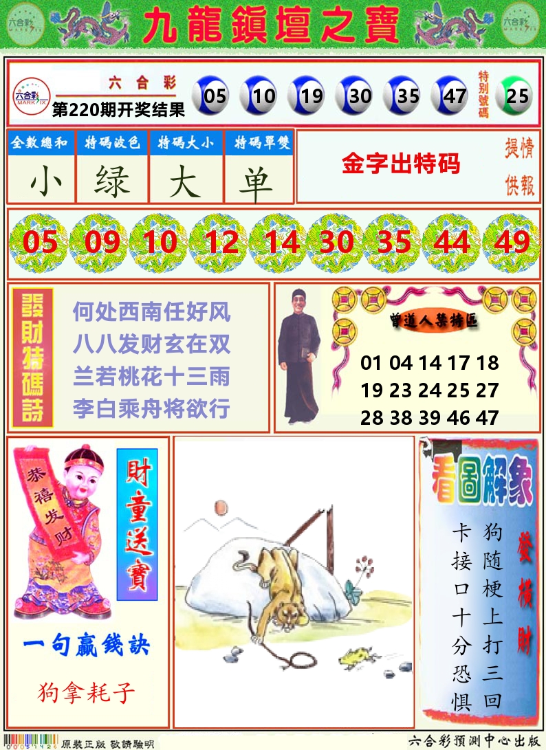 挂牌解特码A 第220期