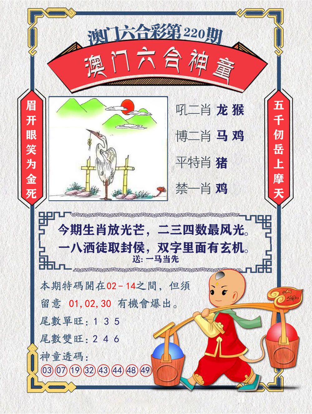 六合神童 第220期