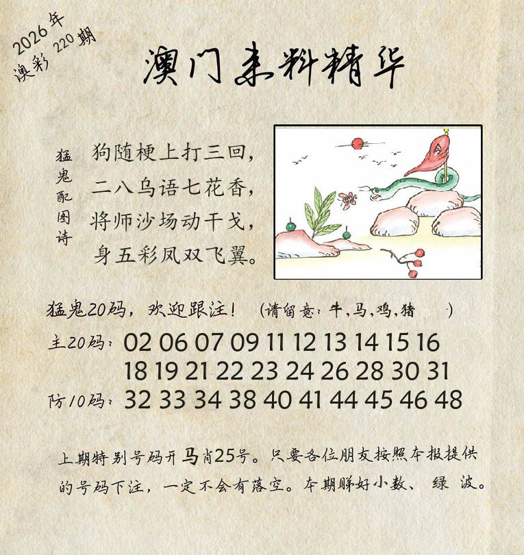 精华来料 第220期