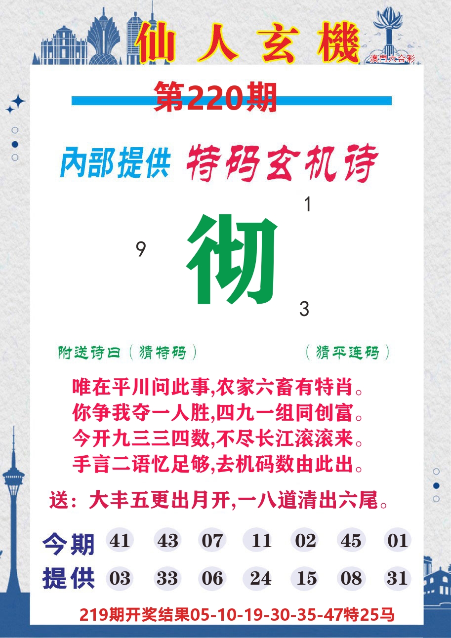 澳门钱多多D 第220期