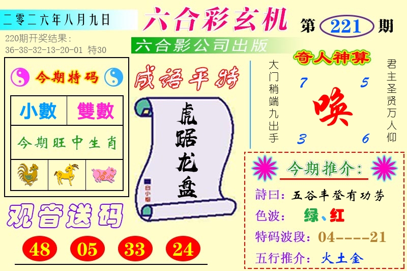 澳门六合玄机 第221期