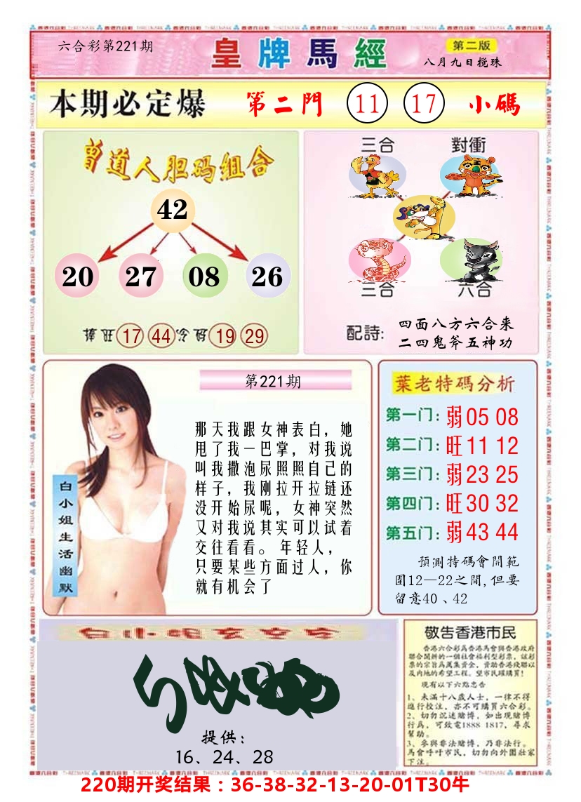 澳门皇牌马经B 第221期