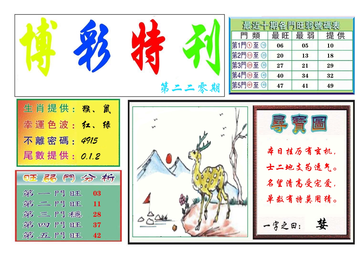 博彩特刊 第221期