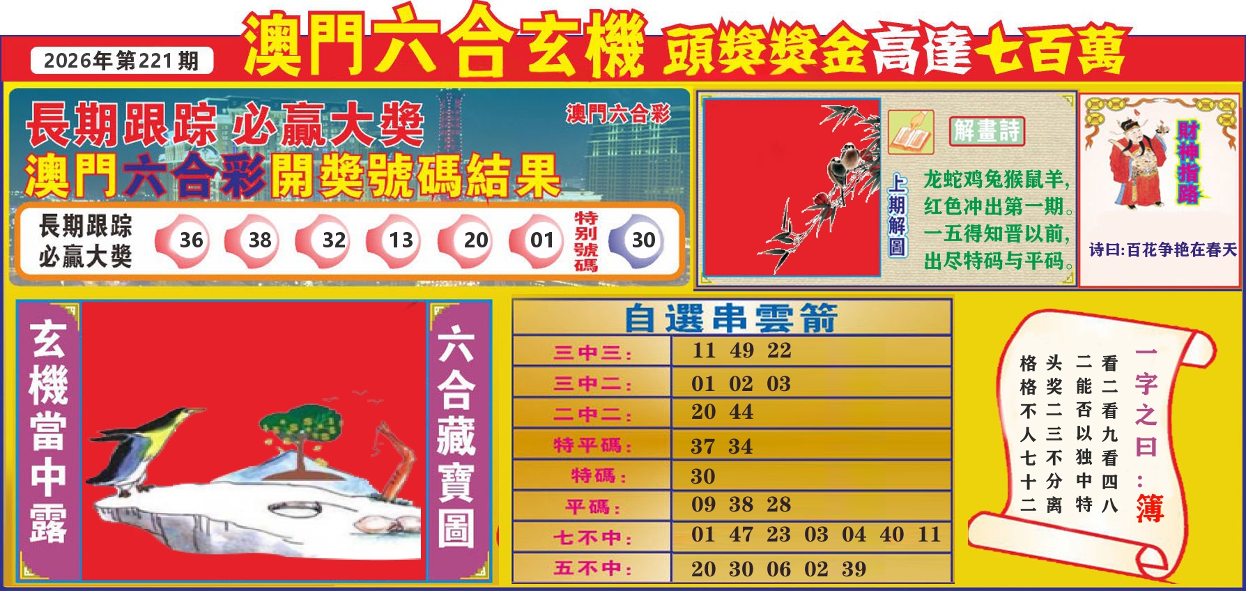 七星彩图C 第221期