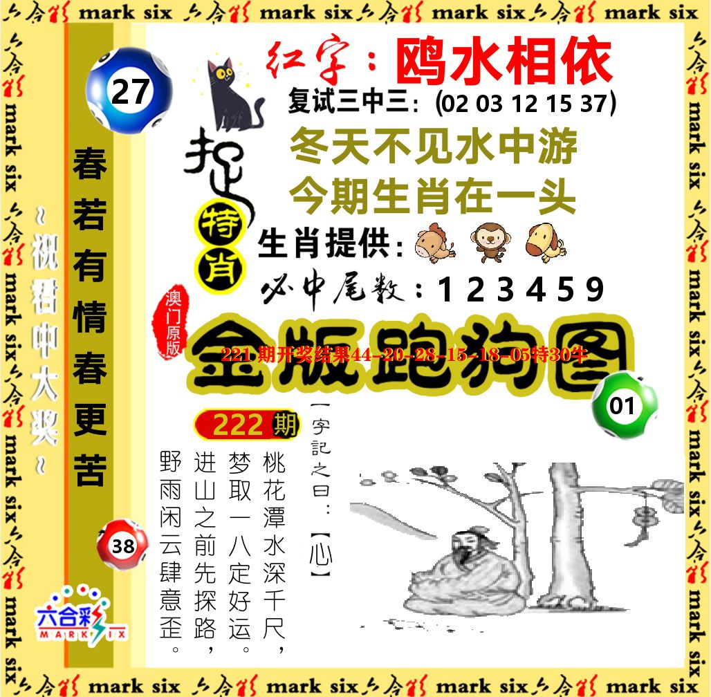 金版跑狗图 第222期