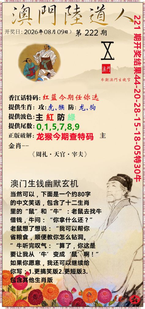 澳门陆道人 第222期