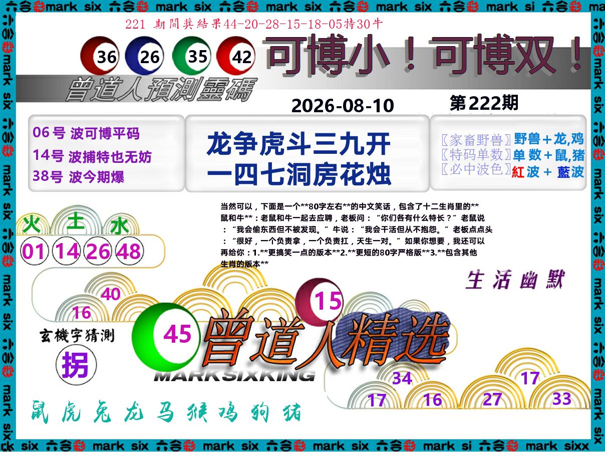 曾道人精选 第222期
