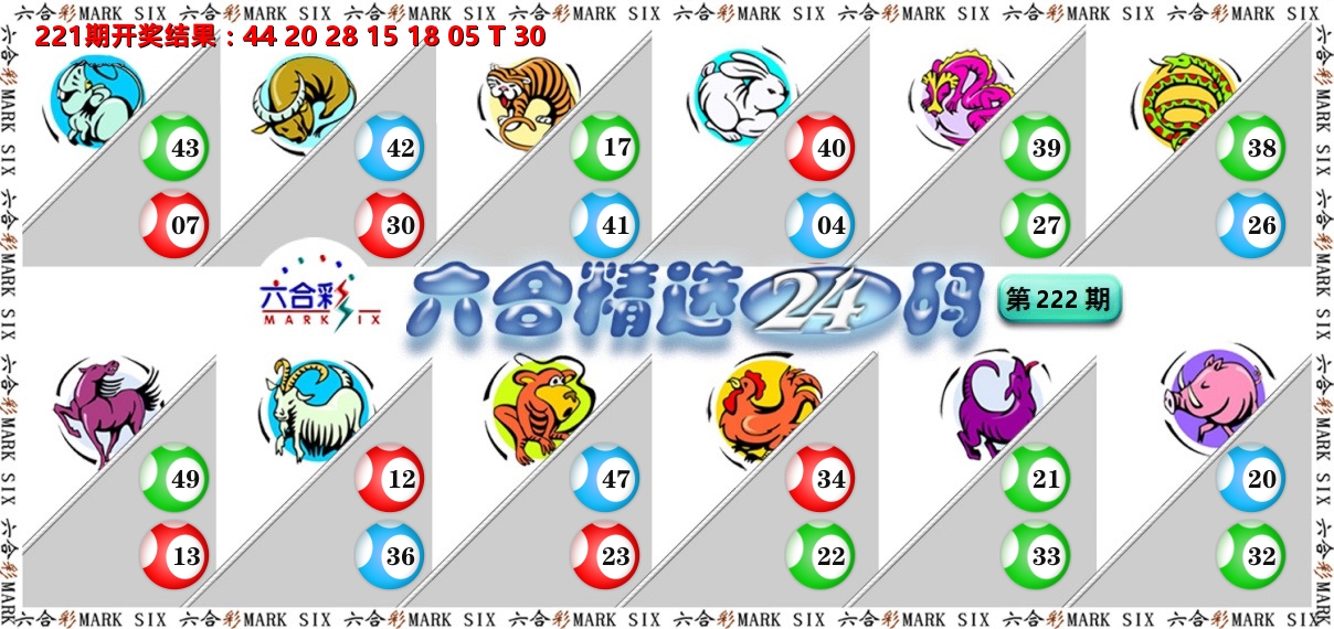 六合精选24码 第222期