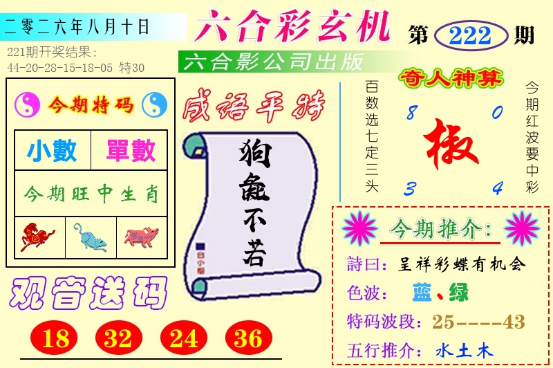 澳门六合玄机 第222期