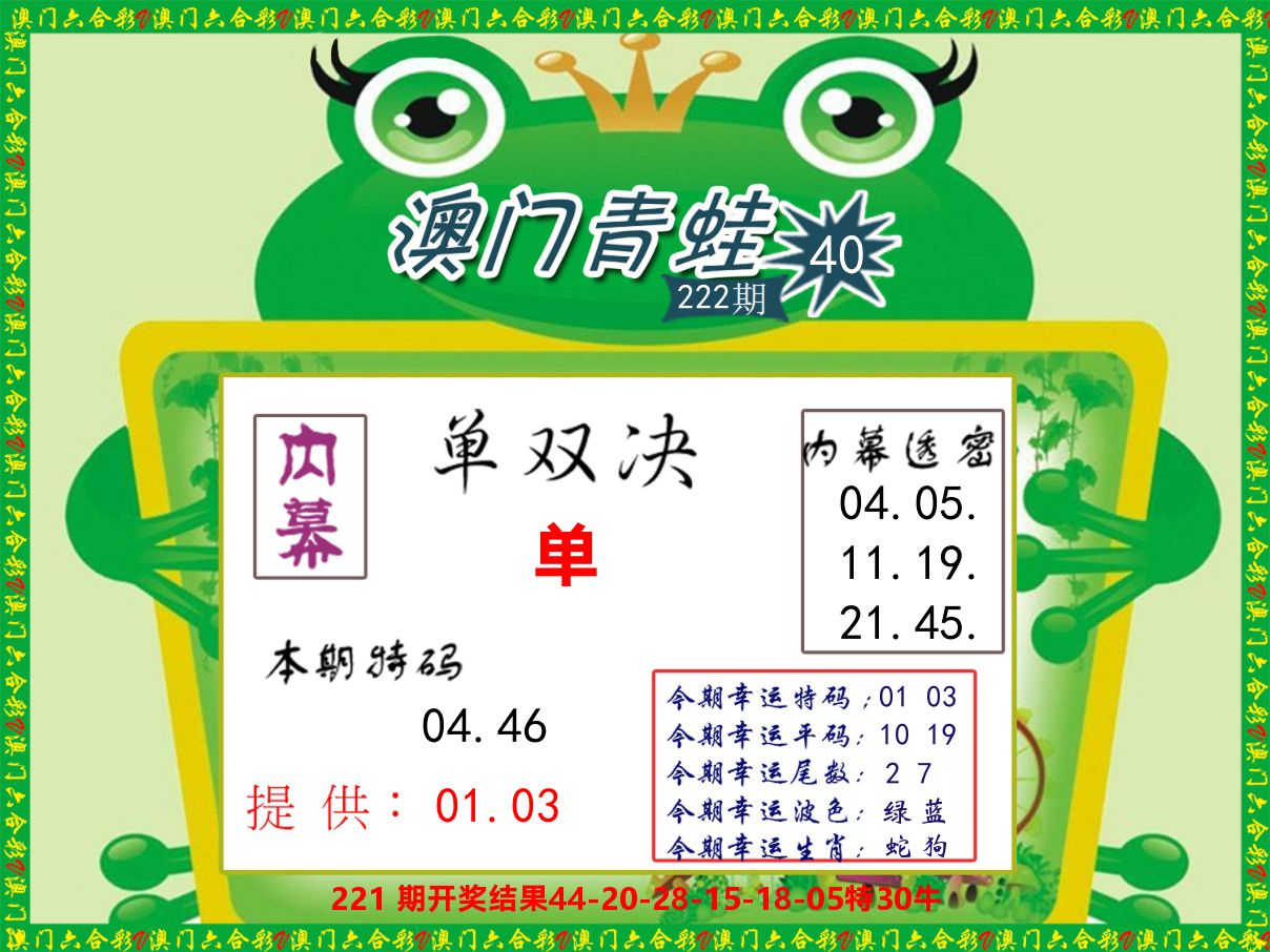 青蛙系列50 第222期
