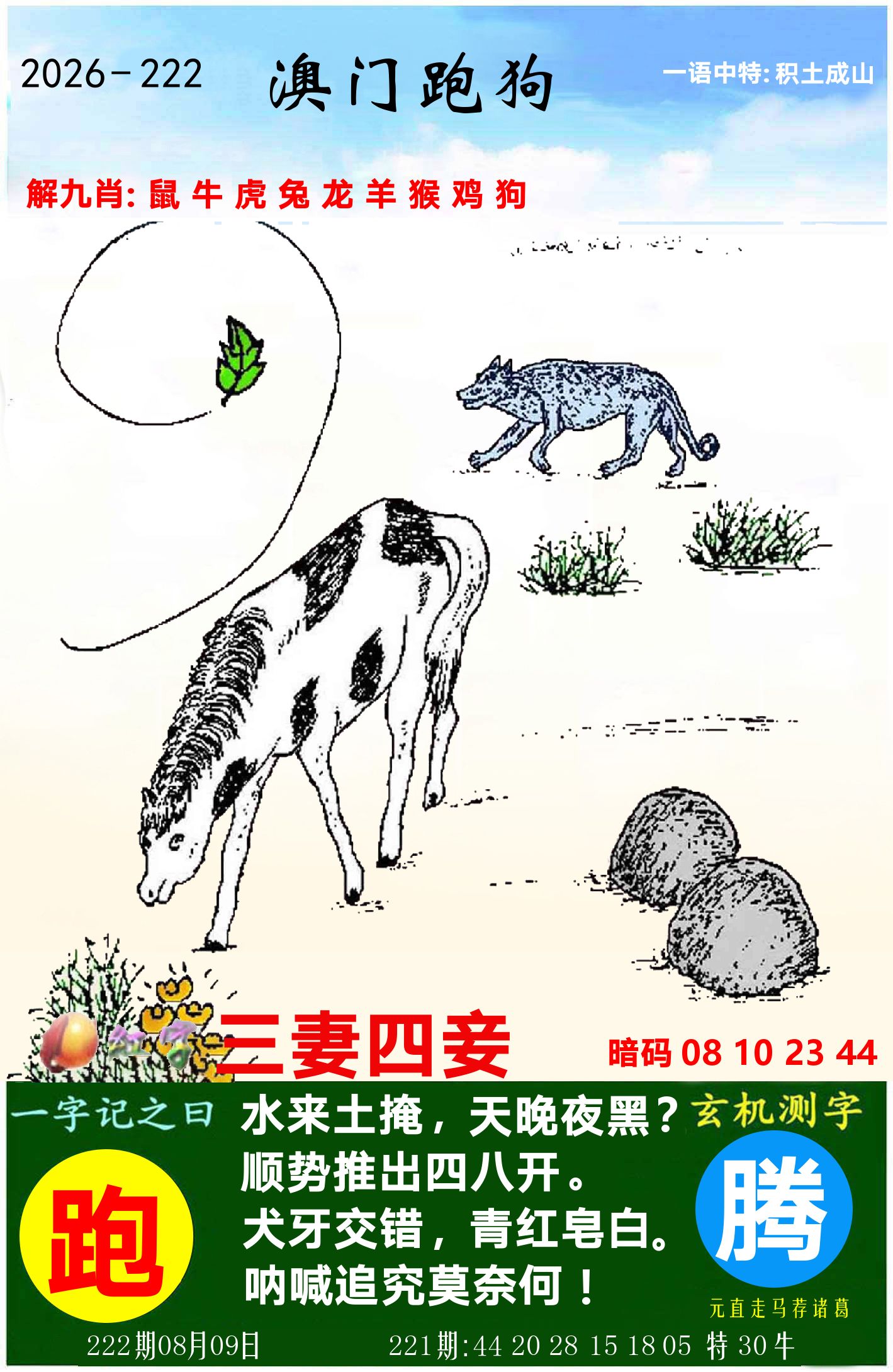 澳门跑狗图 第222期