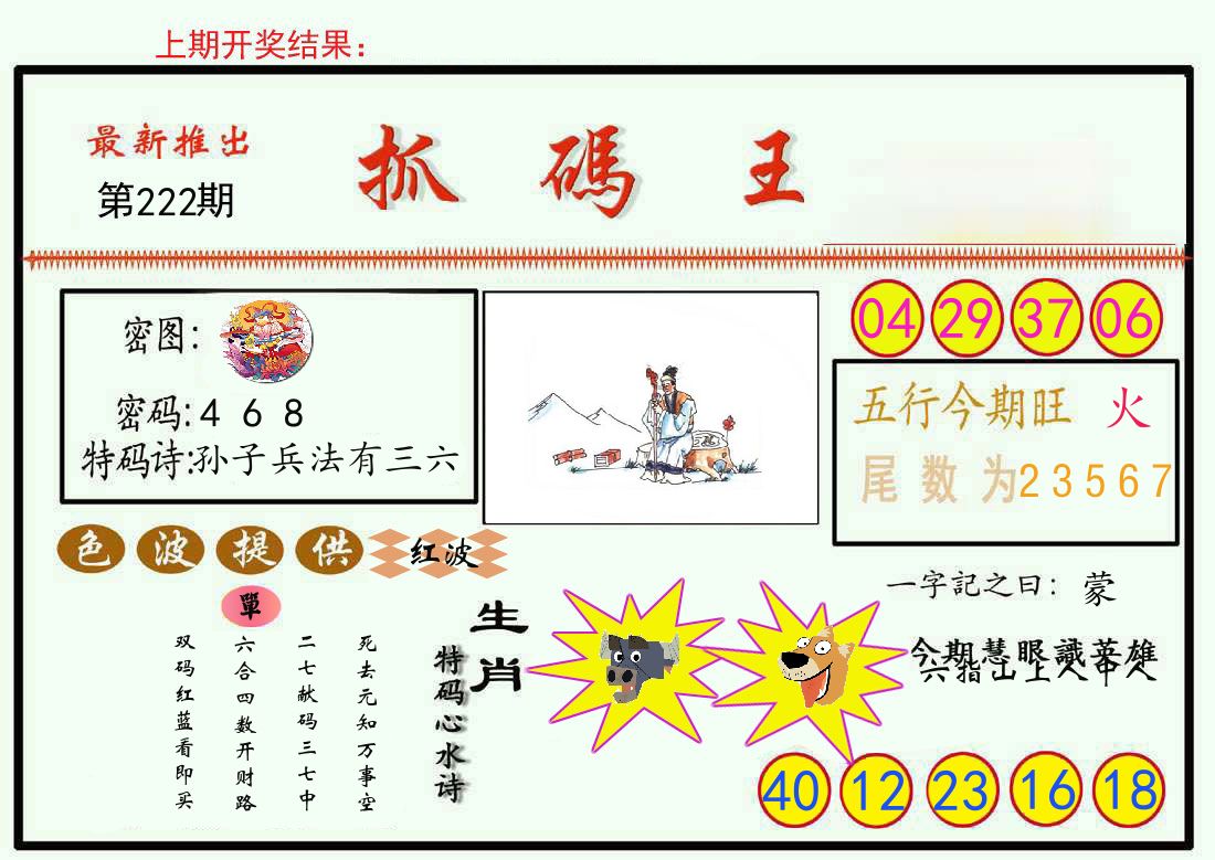 最新抓码王 第222期