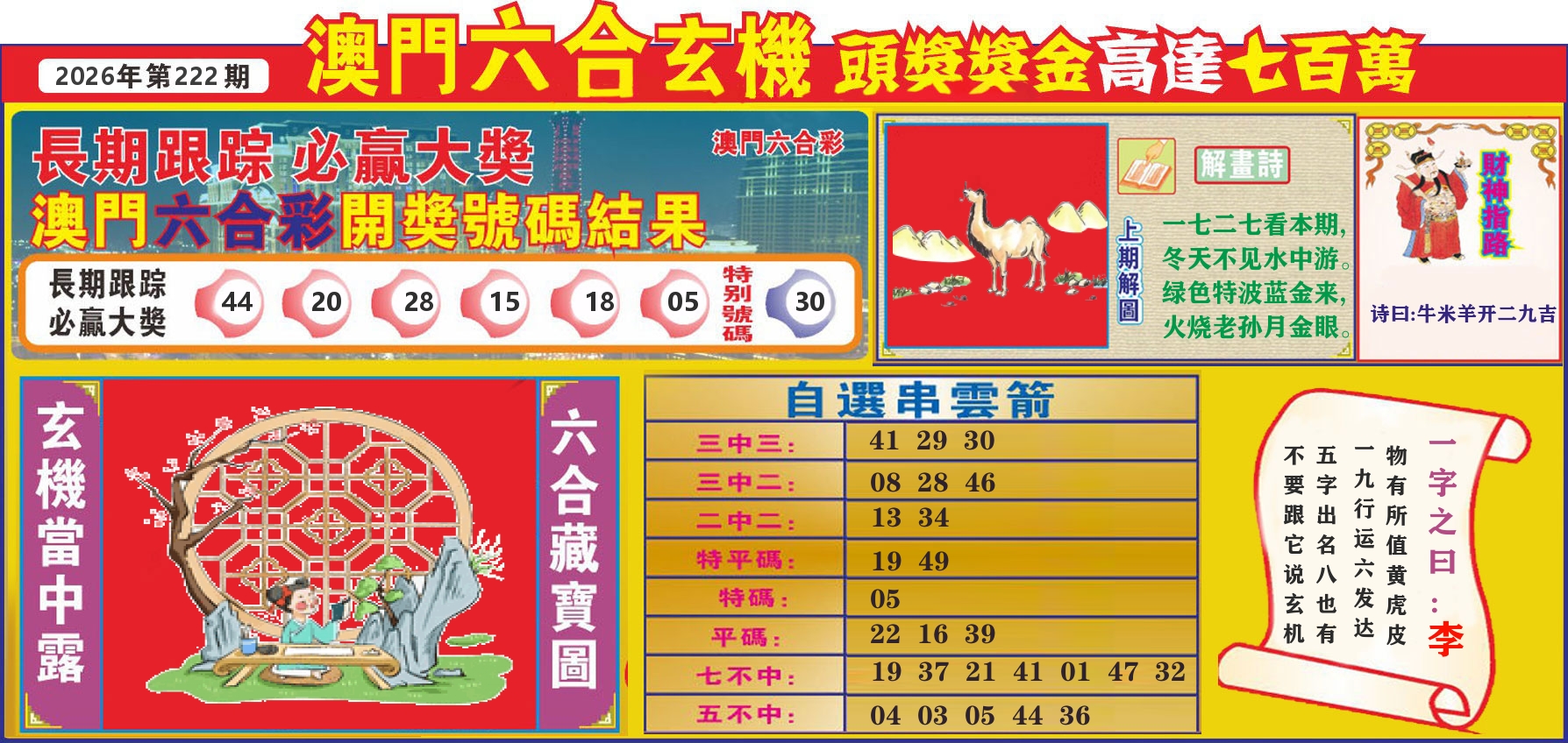 七星彩图C 第222期