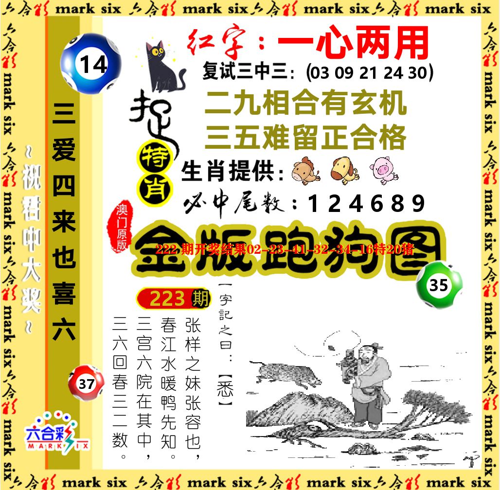金版跑狗图 第223期