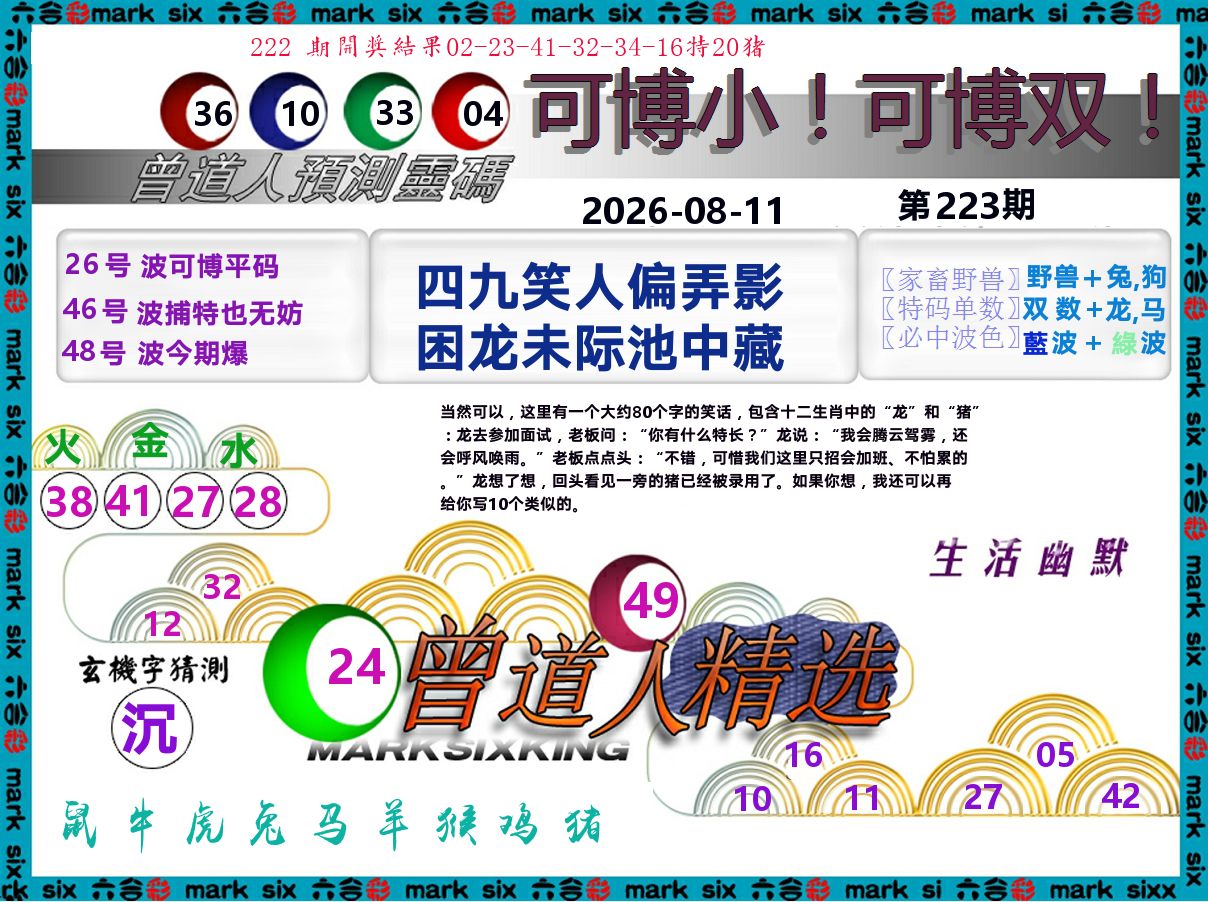 曾道人精选 第223期