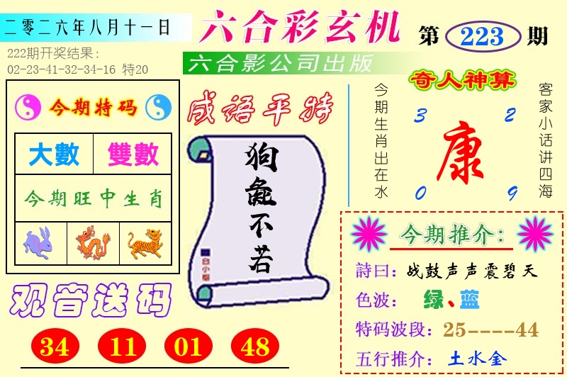 澳门六合玄机 第223期