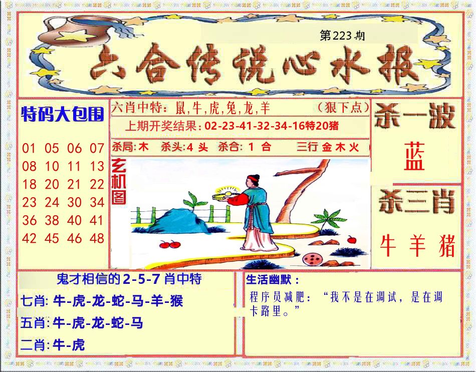 六合传说心水报 第223期