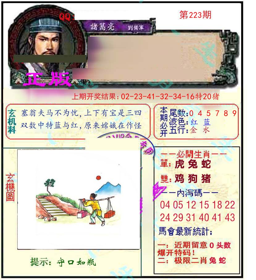 诸葛亮玄机 第223期