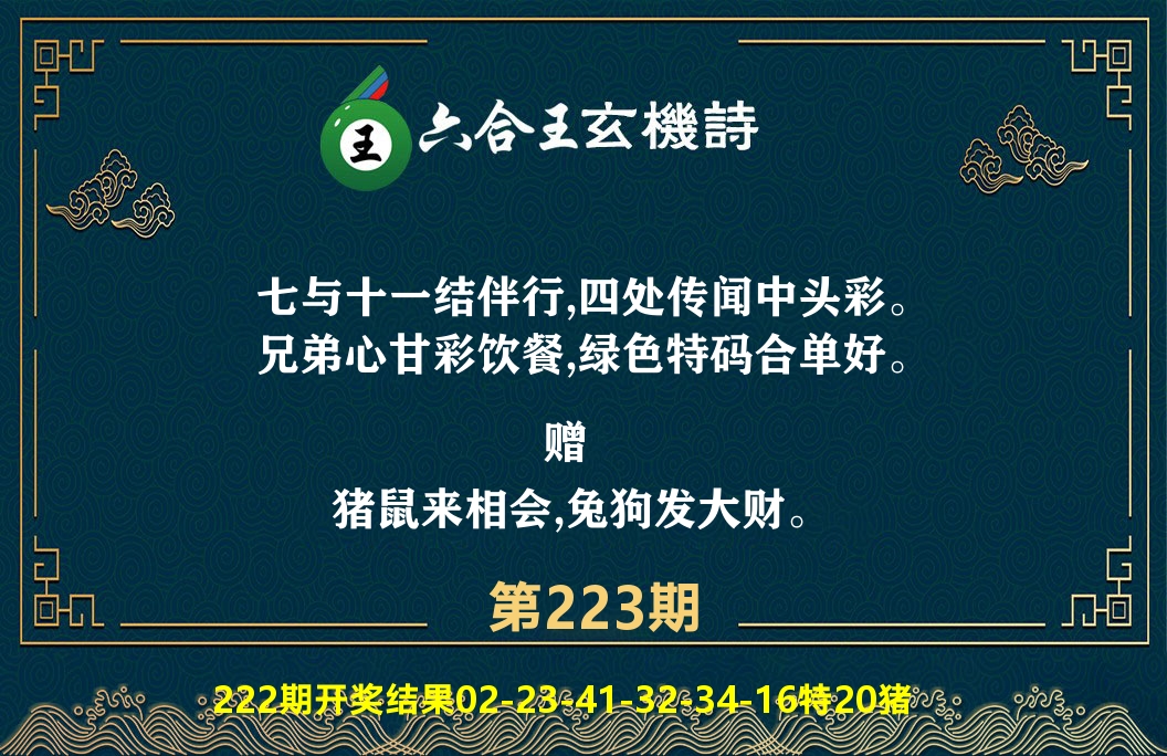 六合王玄机诗 第223期