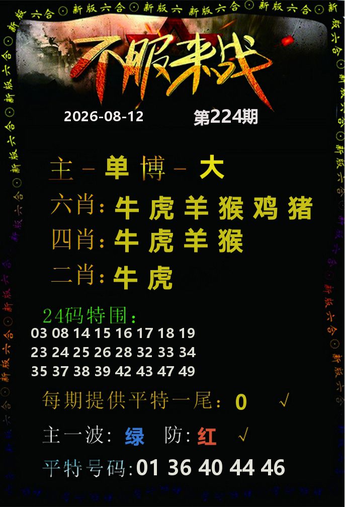 不服来战 第224期