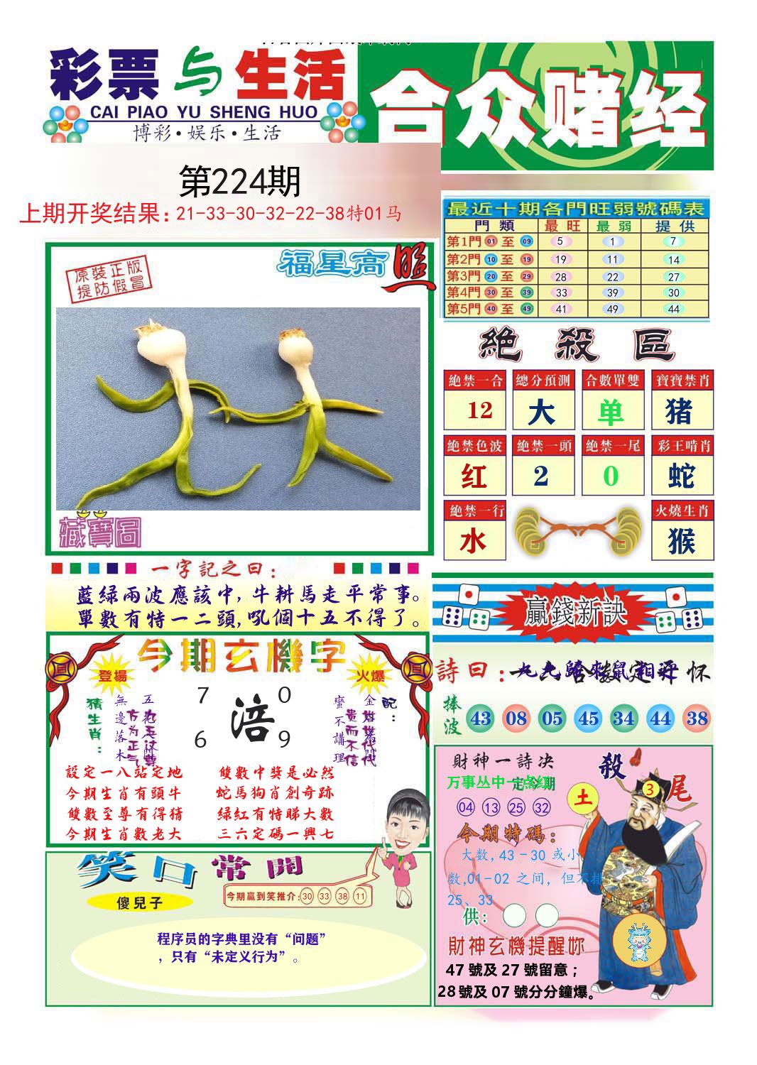 合众赌经 第224期