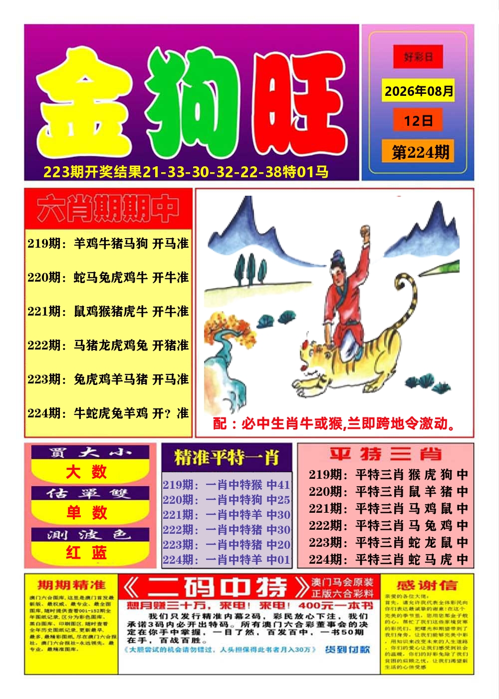 澳门金狗旺A 第224期