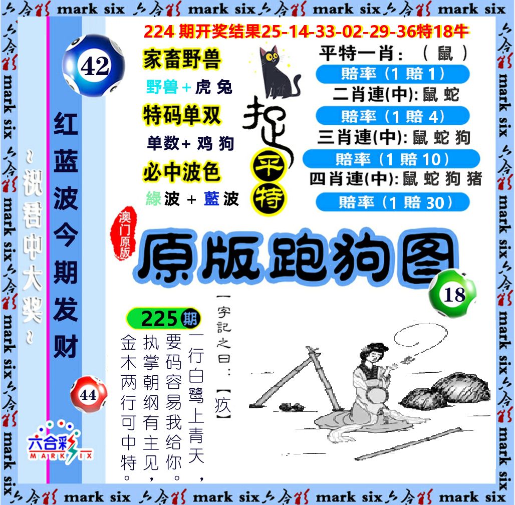 原版跑狗图 第225期