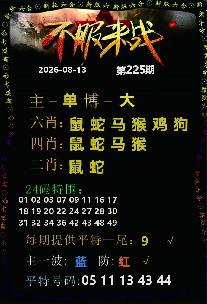 不服来战 第225期