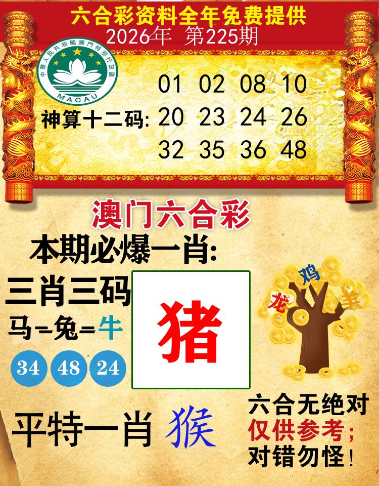 澳门必爆 第225期