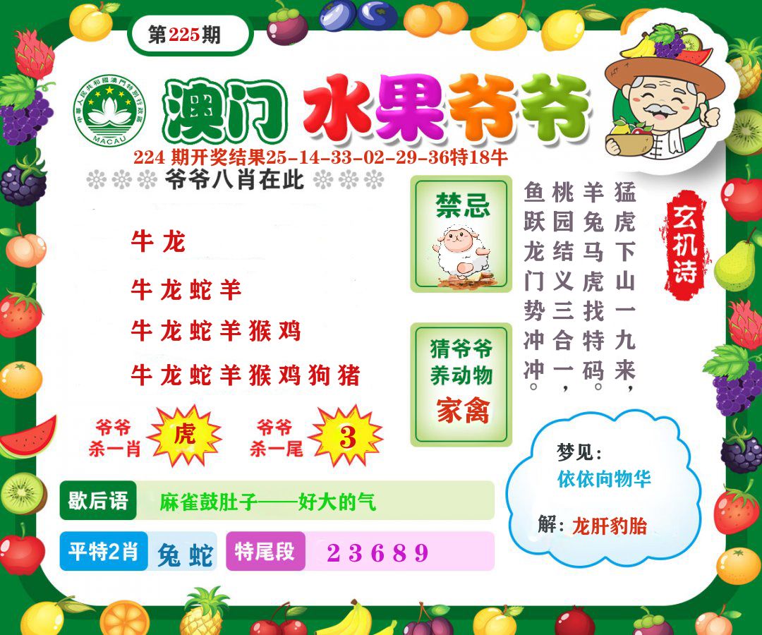 澳门水果爷爷 第225期
