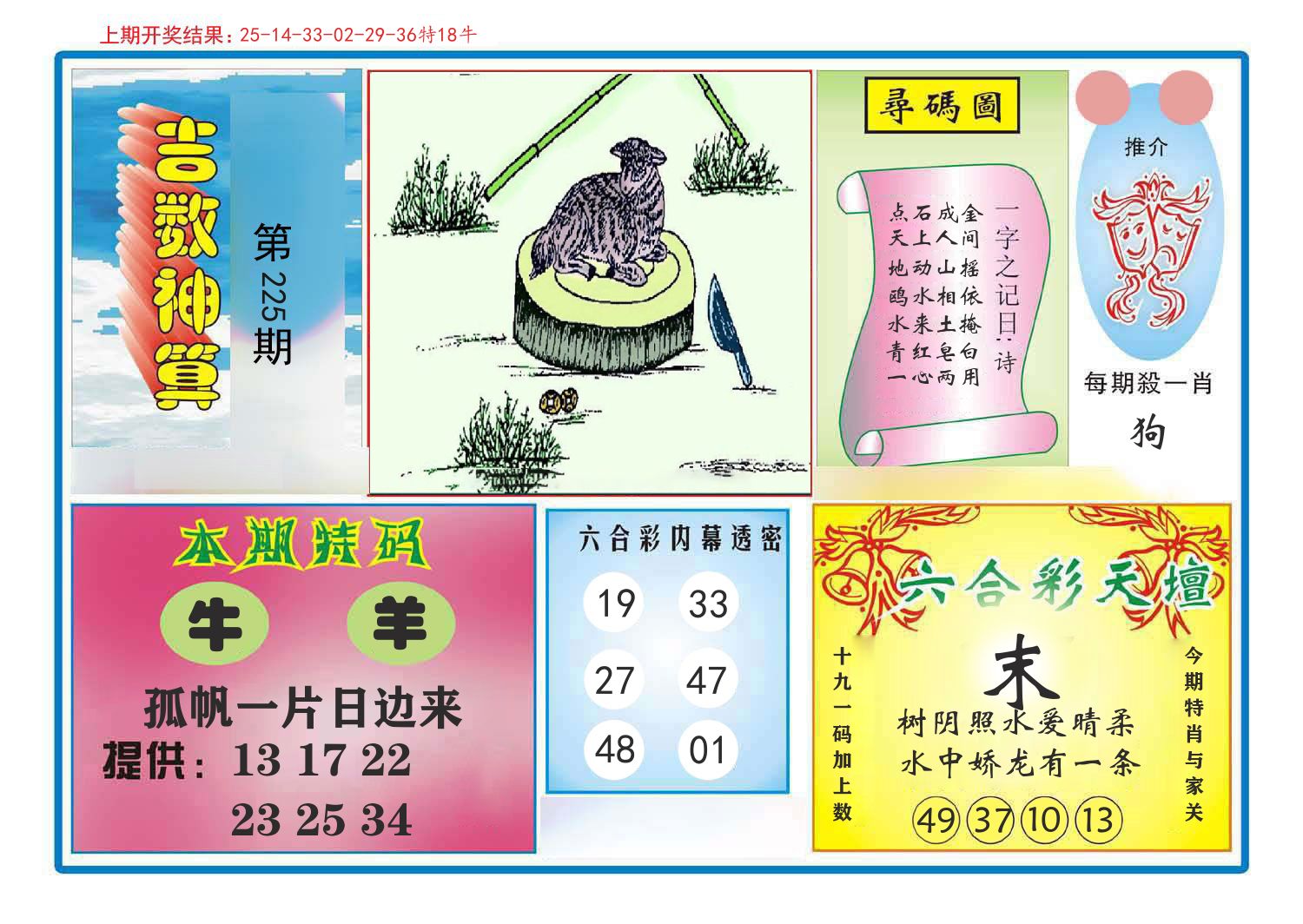吉数神算 第225期