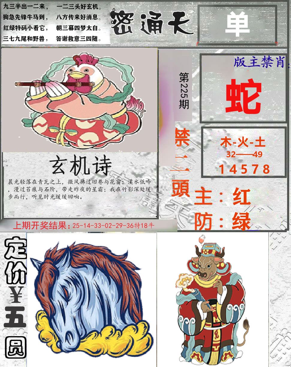 密通天 第225期