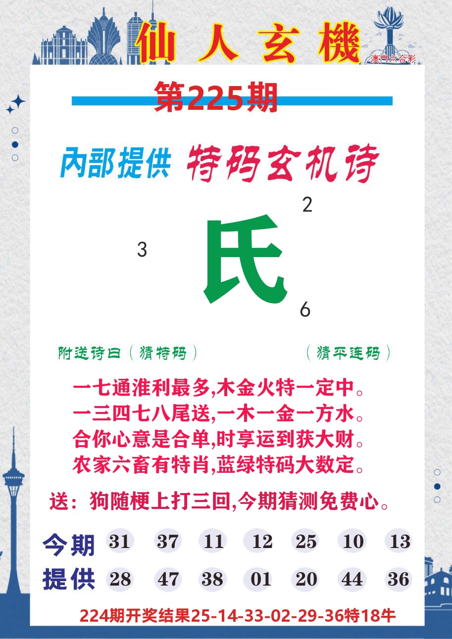 澳门钱多多D 第225期