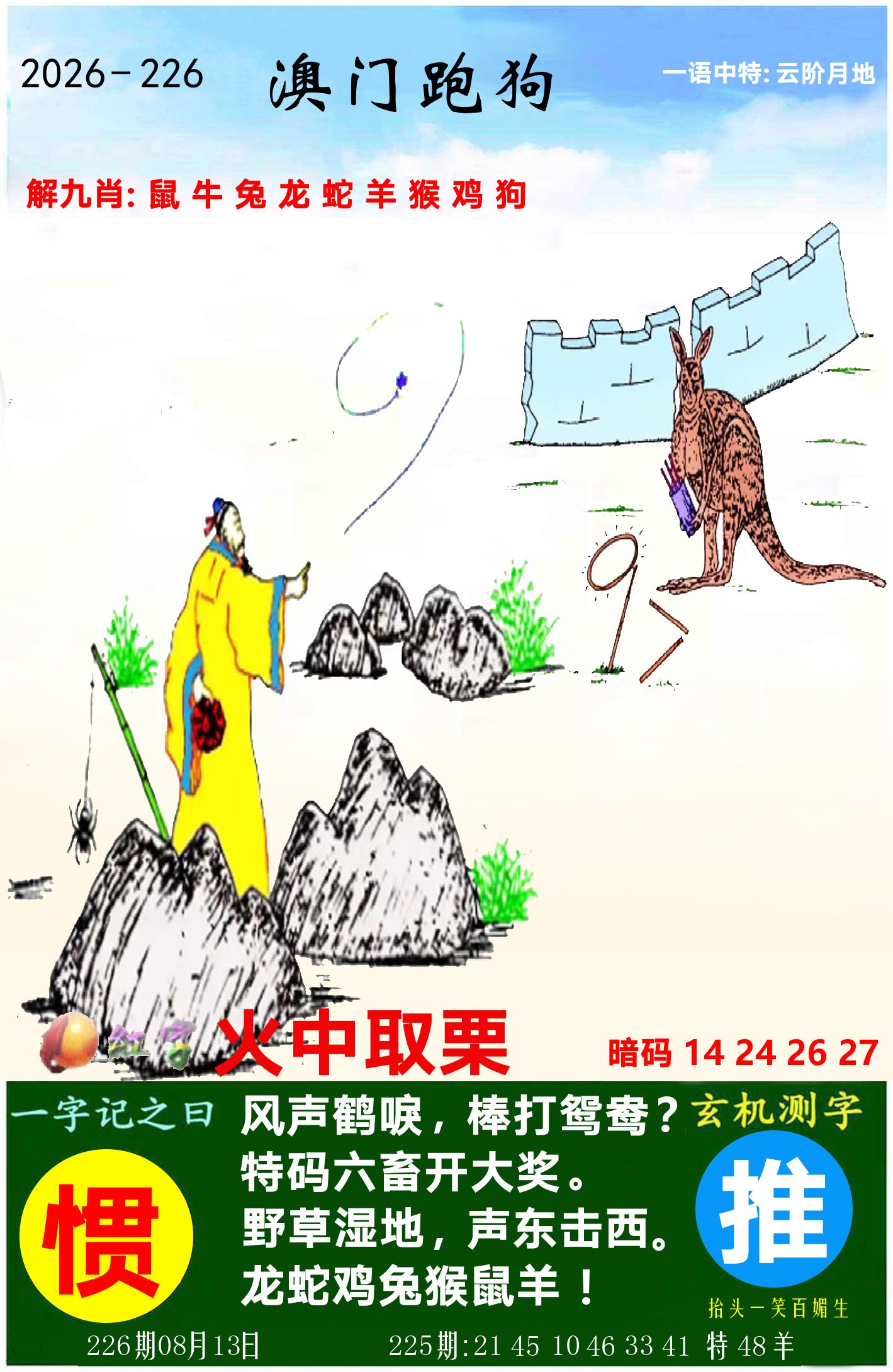 澳门跑狗图 第226期