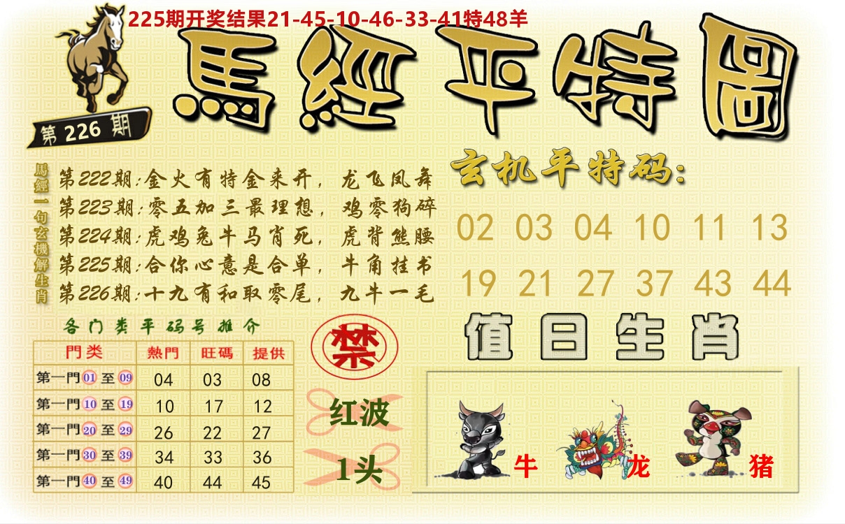 澳门平特图 第226期