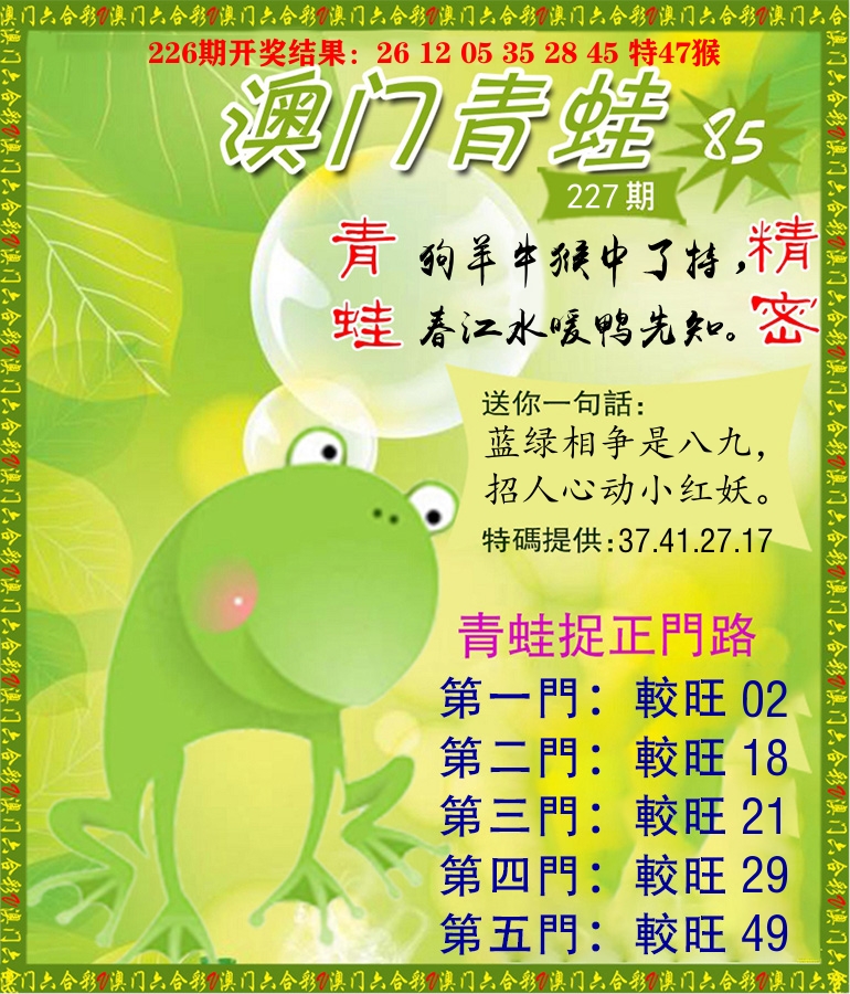 青蛙系列85 第227期
