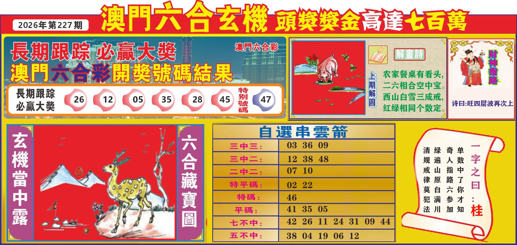 七星彩图C 第227期