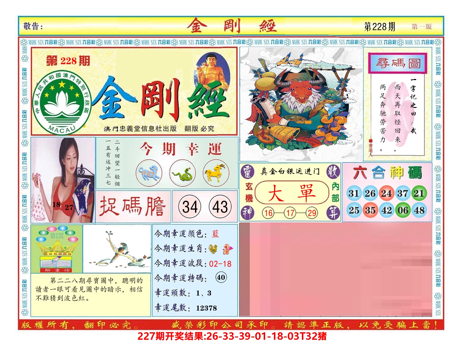 澳门金刚经 第228期
