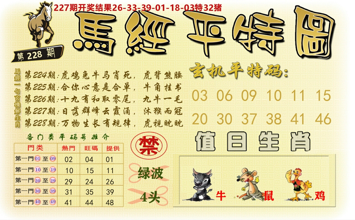 澳门平特图 第228期