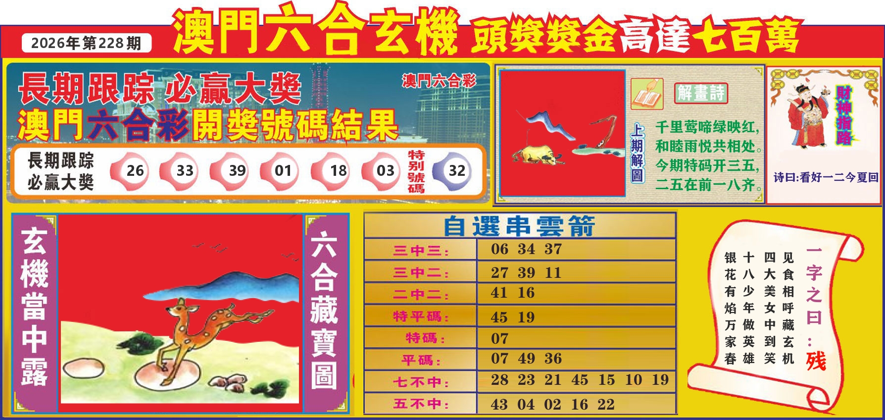 七星彩图C 第228期