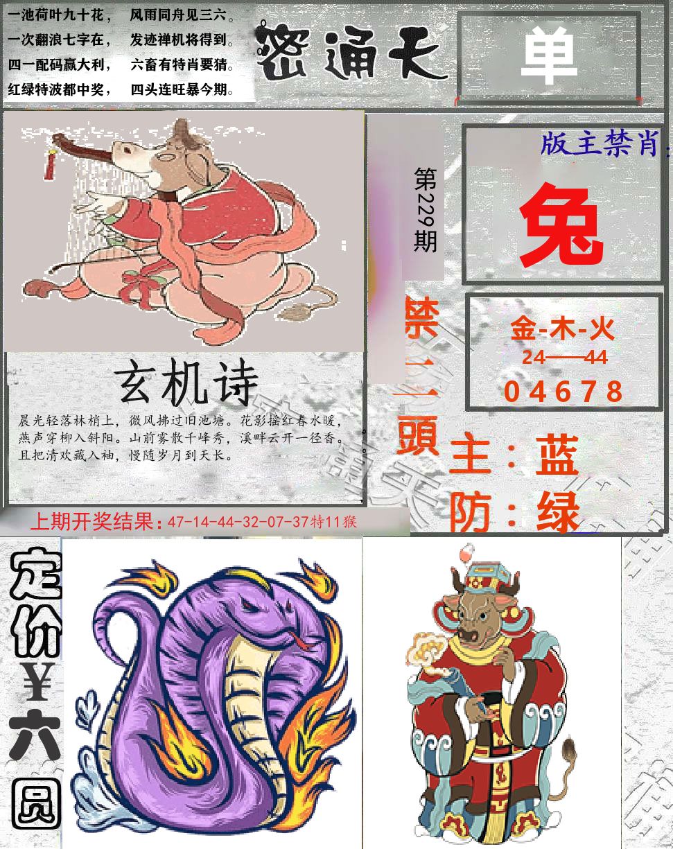 密通天 第229期