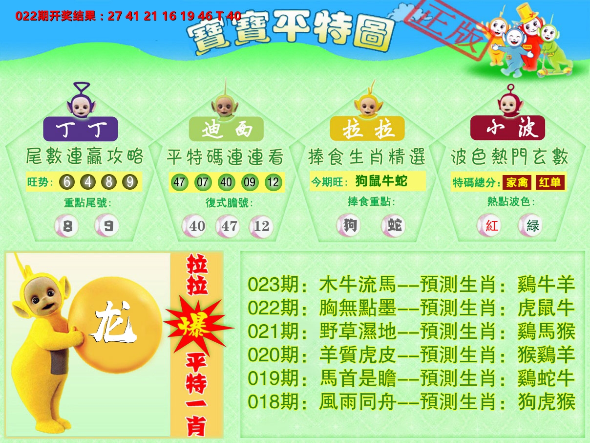 天线宝宝平特图 第23期