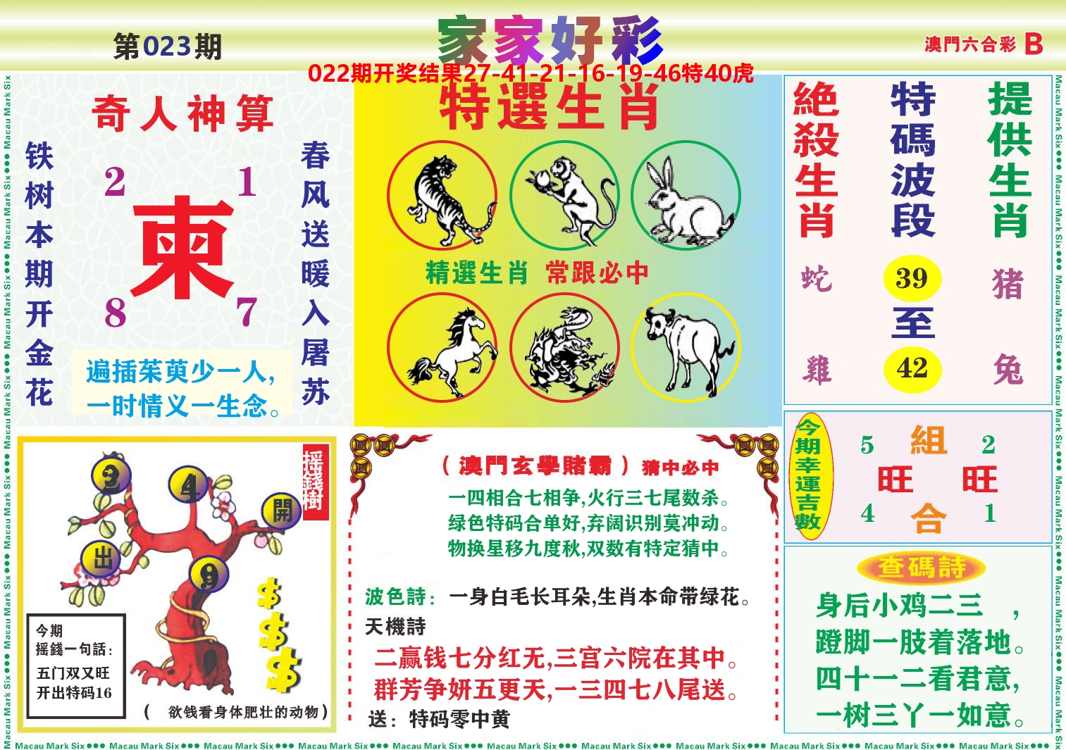 家家好彩B 第23期