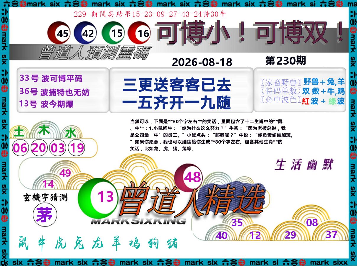 曾道人精选 第230期